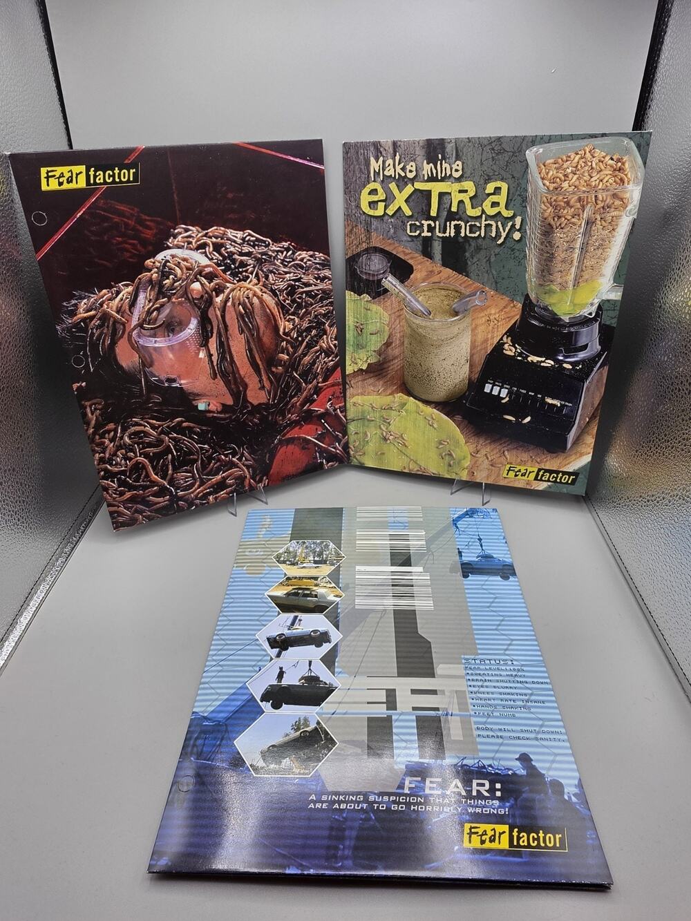 Mead Portfolio Folders Fear Factor TV Show Y2K Folders What Do You Fear Lot of 3